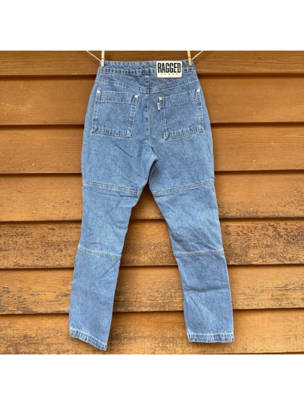 Ragged Jeans High-Waist Blue Denim Pants With Zipper Front Size 28 - Picture 3 of 13